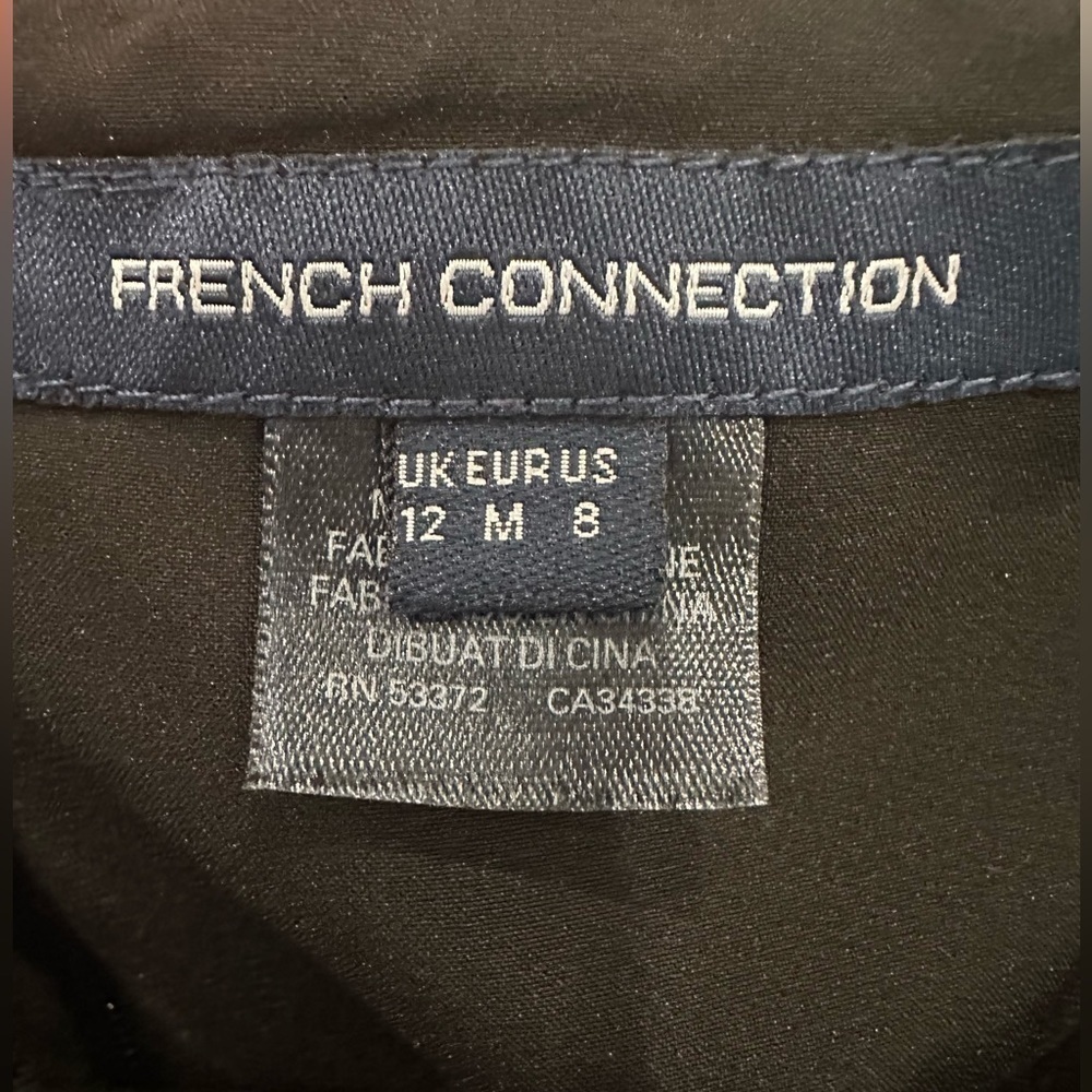 French Connection Lace Cocktail Mini Dress Black Size 8 Party LBD Formal Classic - Picture 8 of 8